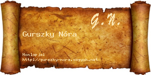 Gurszky Nóra névjegykártya
